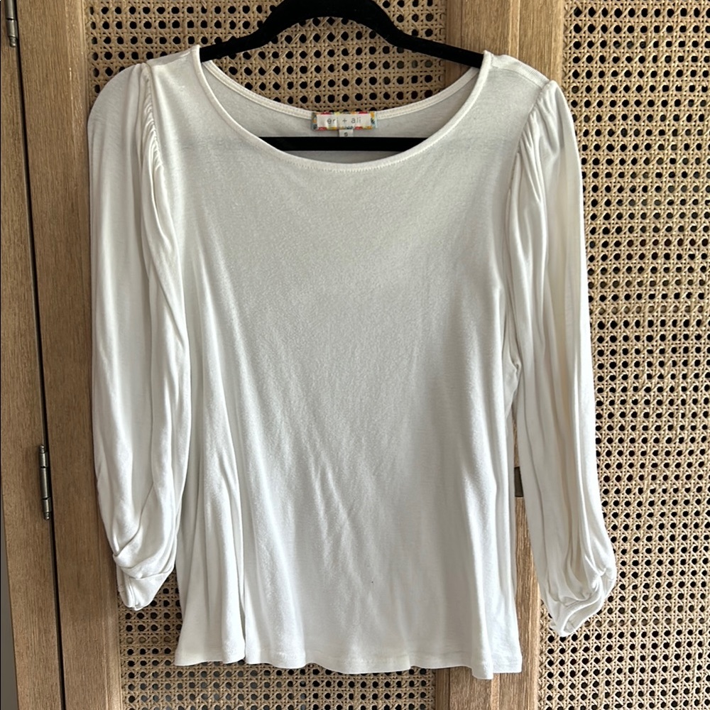 Anthropologie Eri + Ali White Women's Jersey Top Small
